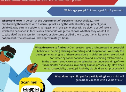 University of Oxford Experimental Psychology study   Flyer