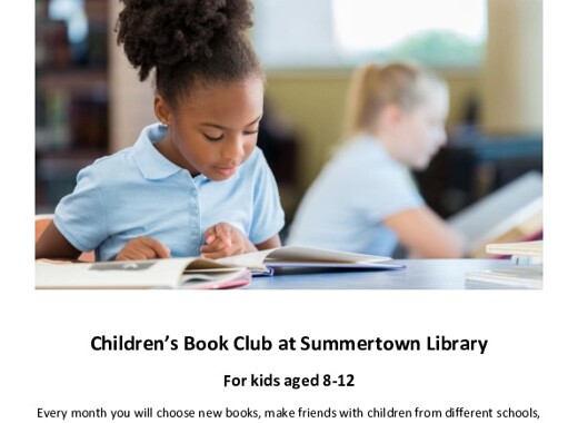 Summertown library children book club poster 2025